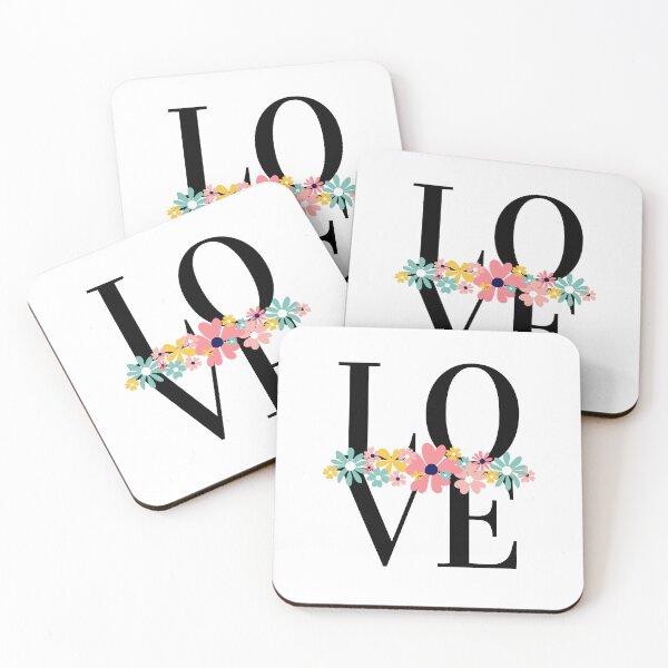 Item preview, LOVE – Block Typography with Floral Foreground Design designed and sold by Toph & Mea Shop.