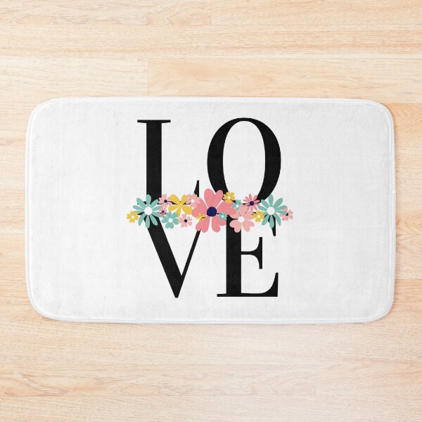 Item preview, LOVE – Block Typography with Floral Foreground Design designed and sold by Toph & Mea Shop.