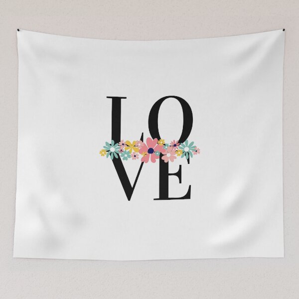 Item preview, LOVE – Block Typography with Floral Foreground Design designed and sold by Toph & Mea Shop.