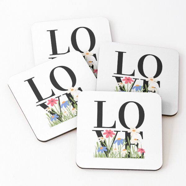 Item preview, LOVE – Block Typography with Floral Foreground Design designed and sold by Toph & Mea Shop.