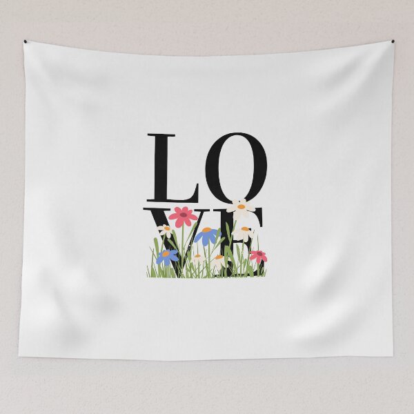 Item preview, LOVE – Block Typography with Floral Foreground Design designed and sold by Toph & Mea Shop.