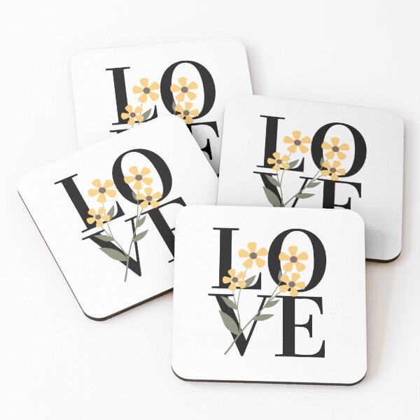 Item preview, LOVE – Block Typography with Floral Foreground Design designed and sold by Toph & Mea Shop.