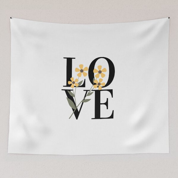 Item preview, LOVE – Block Typography with Floral Foreground Design designed and sold by Toph & Mea Shop.