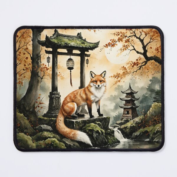 Item preview, Kitsune Guardian of the Shrine – Japanese Fox Spirit designed and sold by IdeaSmith.