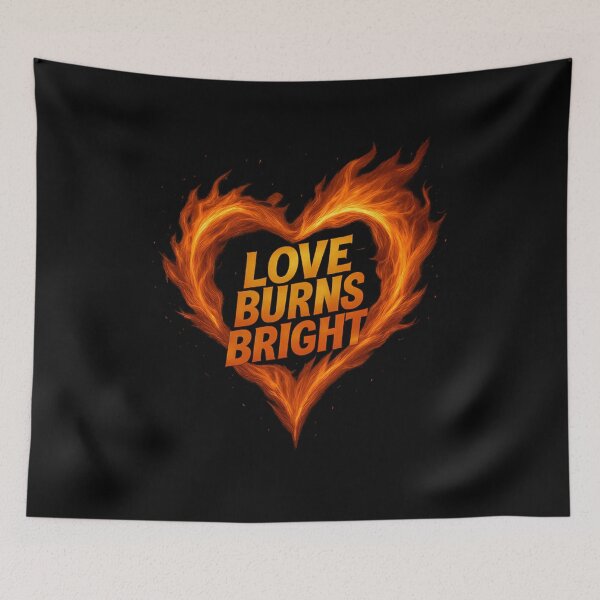 Item preview, Burning Heart - Love Burns Bright Flame Illustration designed and sold by MKreative Studio.