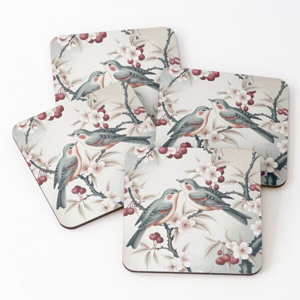 Item preview, Cherry Blossom Birds – Vintage Nature Illustration designed and sold by SplashTastic.