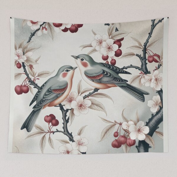 Item preview, Cherry Blossom Birds – Vintage Nature Illustration designed and sold by SplashTastic.