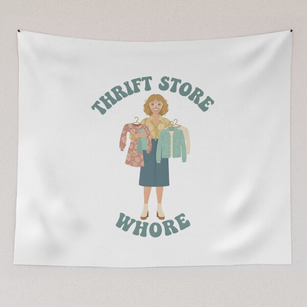 Item preview, Thrift Store Whore - This design is for confident, creative people who love vintage style, thrift shopping, and expressing their personality with humor, independence, and pride. designed and sold by ZyziowskyArt.