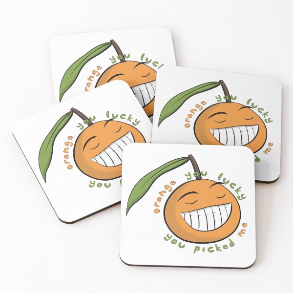 Item preview, Grinning Cartoon Orange Fruit with Fancy Text designed and sold by ChantellaGF.