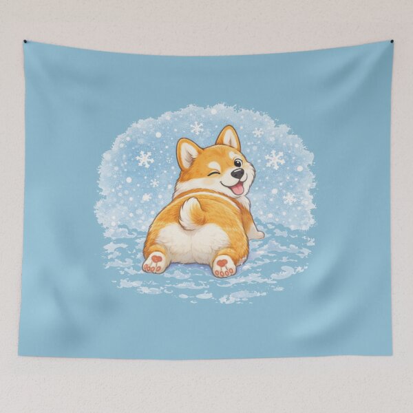 Item preview, Corgi Snow Wiggle – Cute Winter Booty Corgi Dogmom Shirt designed and sold by dogmomtees.