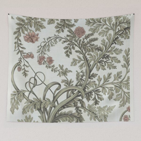 Item preview, Botanical Foliage and Pink Flowers – Vintage Wallpaper StyleCopy of Cherry Blossom Birds – Vintage Nature Illustration designed and sold by SplashTastic.