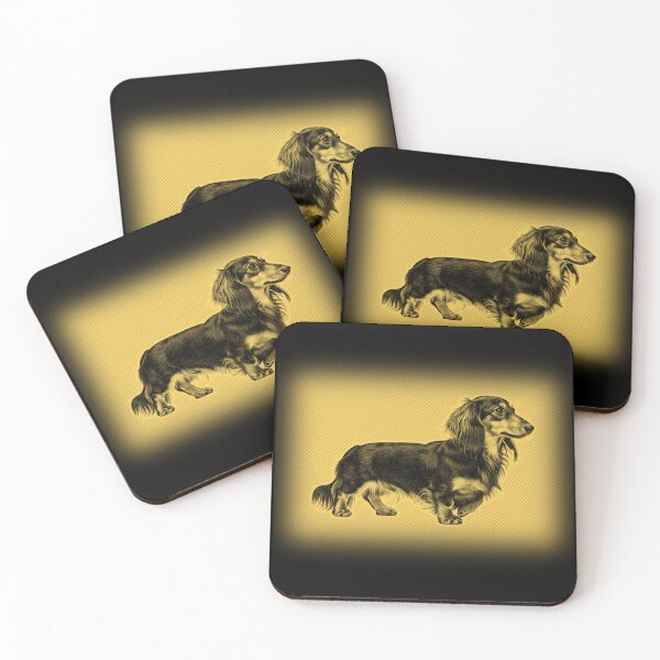 Item preview, Long Haired Dachshund Golden Portrait designed and sold by RPrintPulse.