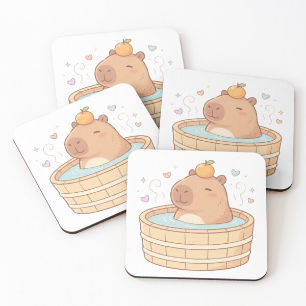 Item preview, Cute Chubby Capybara Yuzu Bath - Kawaii Cozy Aesthetic designed and sold by L.U.S.A.