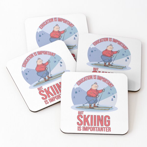 Item preview, Education Is Important but Skiing Is Importanter – Funny Ski Typography Design designed and sold by ArtsyExplorer.