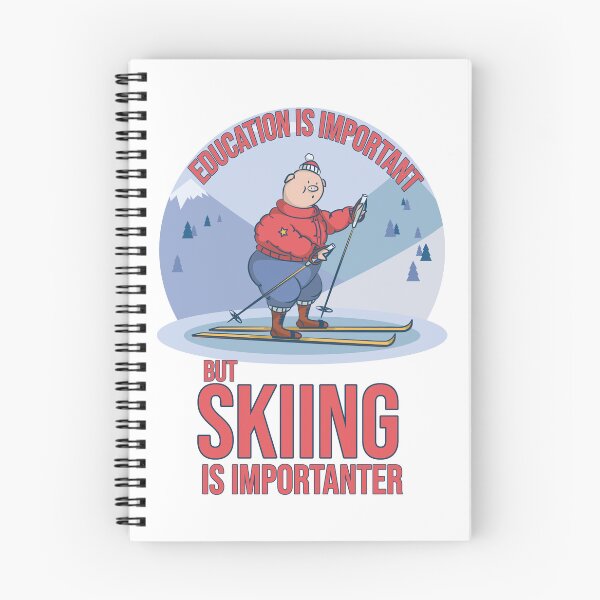 Item preview, Education Is Important but Skiing Is Importanter – Funny Ski Typography Design designed and sold by ArtsyExplorer.
