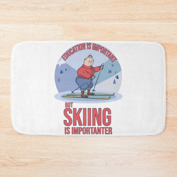 Item preview, Education Is Important but Skiing Is Importanter – Funny Ski Typography Design designed and sold by ArtsyExplorer.
