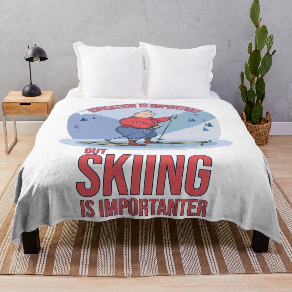Item preview, Education Is Important but Skiing Is Importanter – Funny Ski Typography Design designed and sold by ArtsyExplorer.