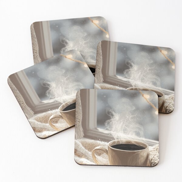 Item preview, Cozy Winter Coffee Aesthetic | Warm Mug & Snowy Window Art designed and sold by Flair-Fashion.