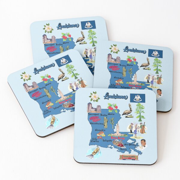 Item preview, Louisiana State Map: Culture, Jazz & Southern Charm Illustration designed and sold by mashmosh.