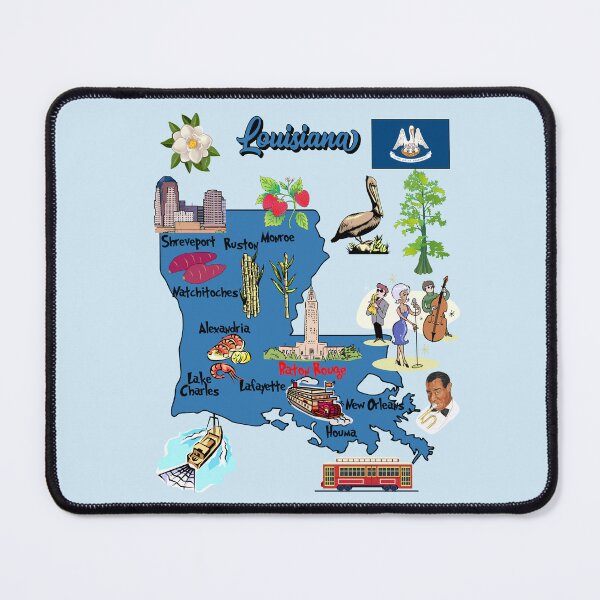 Item preview, Louisiana State Map: Culture, Jazz & Southern Charm Illustration designed and sold by mashmosh.