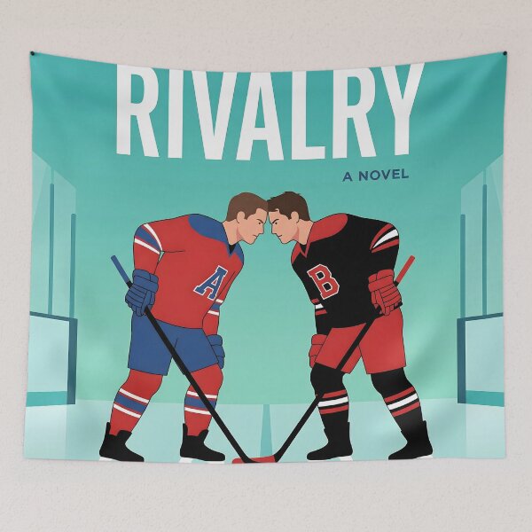 Item preview, Heated Rivalry Hockey Illustration – Intense Faceoff Sports Art designed and sold by AbstractAuraArt.