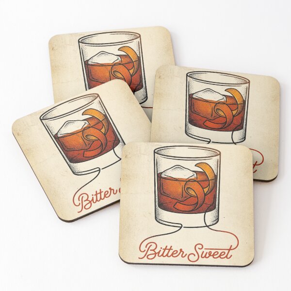 Item preview, Bitter Sweet Negroni Modern Minimalist Wall Art Speakeasy Vibe designed and sold by OneLineBar.