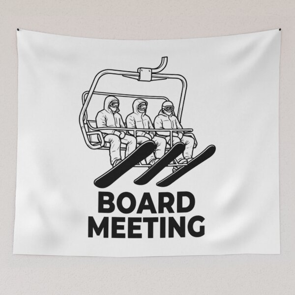 Item preview, Board Meeting Funny Snowboarding Winter Sports Pun designed and sold by Mason-Pride.