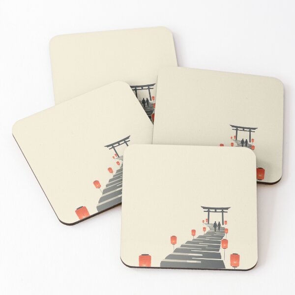 Item preview, Wabi Sabi Ukiyo E Lantern Path Torii Gate Minimal Art designed and sold by Vandy Fullam.