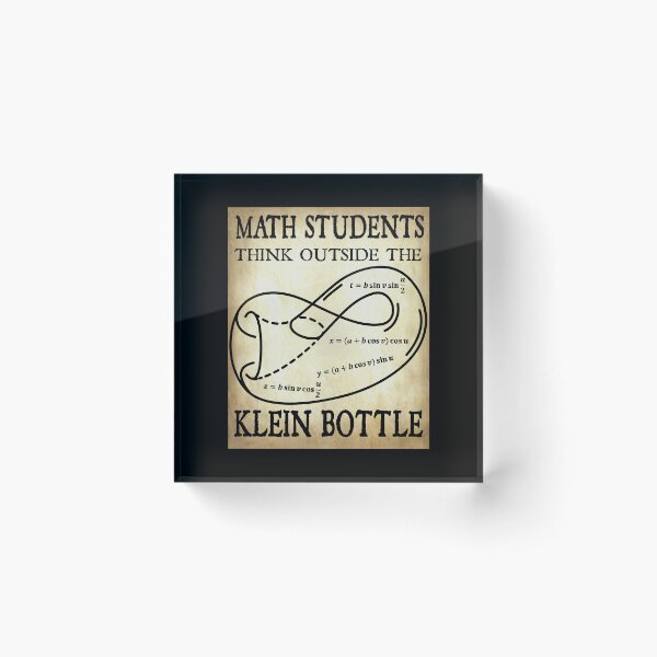 Item preview, Funny Nerdy Math Students Think Outside the Klein Bottle Math Teacher Black Text Parchment designed and sold by MathWare MathClips.