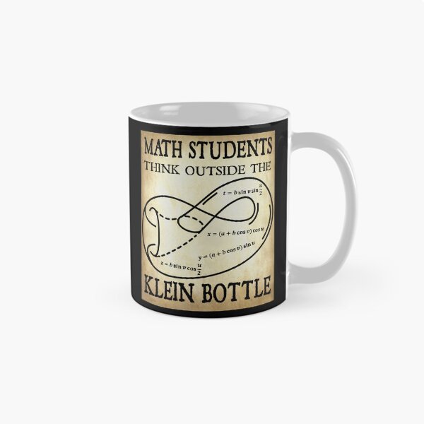 Item preview, Funny Nerdy Math Students Think Outside the Klein Bottle Math Teacher Black Text Parchment designed and sold by MathWare MathClips.