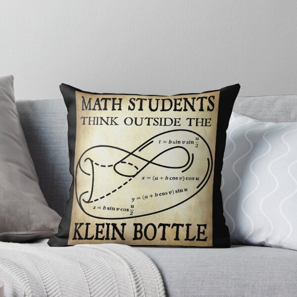 Item preview, Funny Nerdy Math Students Think Outside the Klein Bottle Math Teacher Black Text Parchment designed and sold by MathWare MathClips.