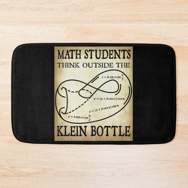 Item preview, Funny Nerdy Math Students Think Outside the Klein Bottle Math Teacher Black Text Parchment designed and sold by MathWare MathClips.