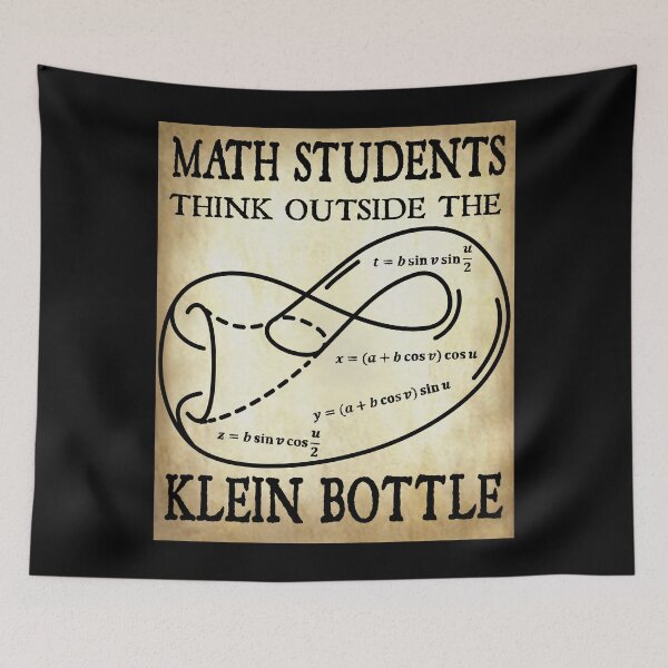Item preview, Funny Nerdy Math Students Think Outside the Klein Bottle Math Teacher Black Text Parchment designed and sold by MathWare MathClips.