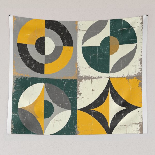 Item preview, 4 part distressed abstract colorful geometric design designed and sold by SmashingDeals.