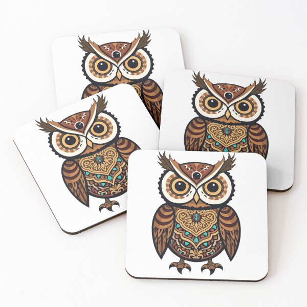 Item preview, Owl with ornamental breastplate designed and sold by WhereHopeBlooms.