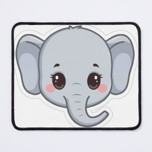 Item preview, Kawaii Elephant Face designed and sold by MiniPrintMagic.
