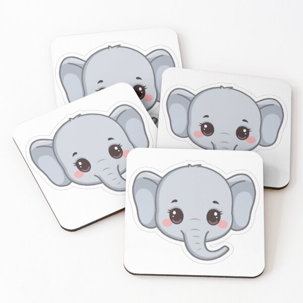 Item preview, Kawaii Elephant Face designed and sold by MiniPrintMagic.