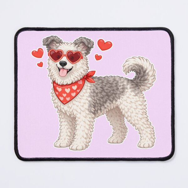 Item preview, Valentine's Day Pumi Dog with Hearts - Cute Cartoon Style designed and sold by GoodyPaws.