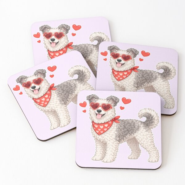Item preview, Valentine's Day Pumi Dog with Hearts - Cute Cartoon Style designed and sold by GoodyPaws.