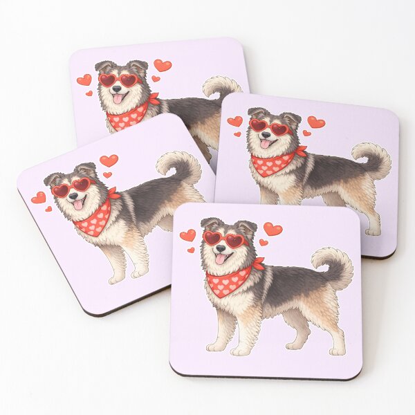 Item preview, Romanian Carpathian Shepherd Dog with Hearts - Cute Cartoon Style designed and sold by GoodyPaws.