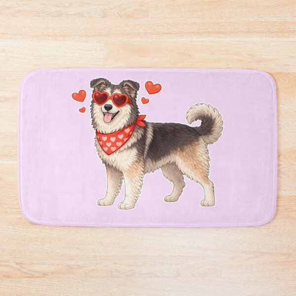 Item preview, Romanian Carpathian Shepherd Dog with Hearts - Cute Cartoon Style designed and sold by GoodyPaws.