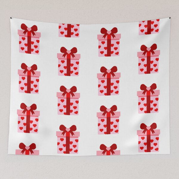 Item preview, Pink Valentine Gift Box with Red Hearts and Ribbon Illustration designed and sold by Jirada.