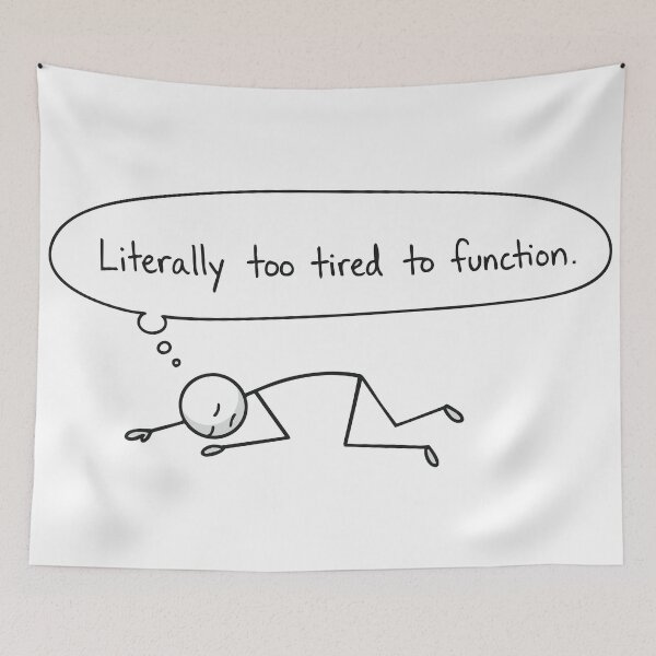 Item preview, Literally Too Tired to Function – Minimal Line Art Burnout T-Shirt designed and sold by BambaKchula.
