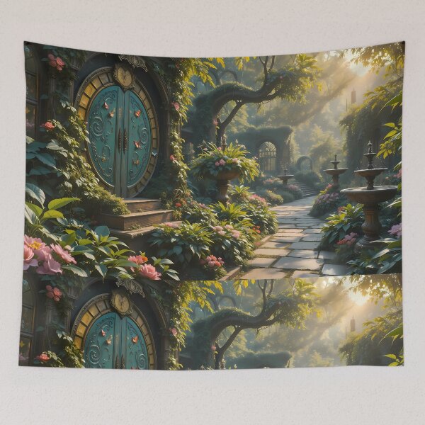 Item preview, 2 Enchanted Garden Vibrant Flowers Butterflies Love Peace designed and sold by ART ATTACK ZONE.