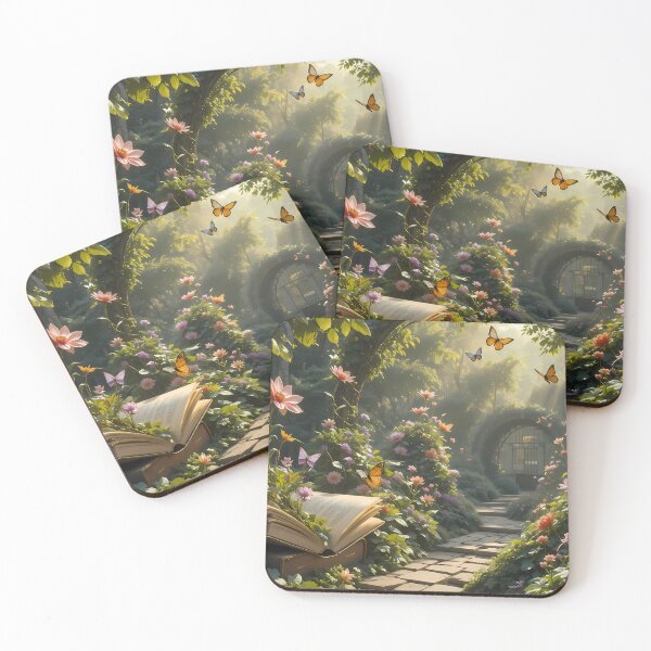 Item preview, 4 Enchanted Garden Vibrant Flowers Butterflies Love Peace designed and sold by ART ATTACK ZONE.