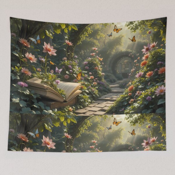 Item preview, 4 Enchanted Garden Vibrant Flowers Butterflies Love Peace designed and sold by ART ATTACK ZONE.