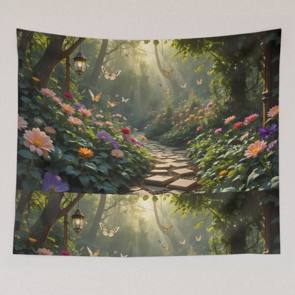 Item preview, 5 Enchanted Garden Vibrant Flowers Butterflies Love Peace designed and sold by ART ATTACK ZONE.