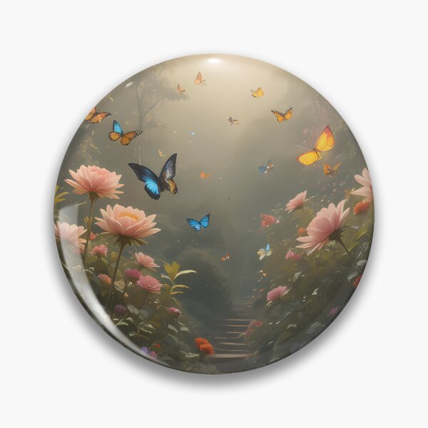 Item preview, 7 Enchanted Garden Vibrant Flowers Butterflies Love Peace designed and sold by ART ATTACK ZONE.