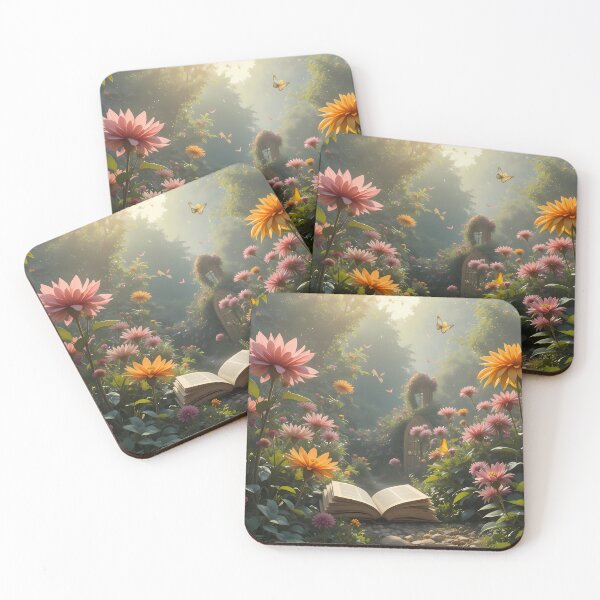 Item preview, 8 Enchanted Garden Vibrant Flowers Butterflies Love Peace designed and sold by ART ATTACK ZONE.