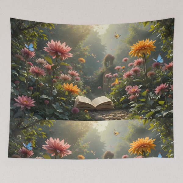 Item preview, 8 Enchanted Garden Vibrant Flowers Butterflies Love Peace designed and sold by ART ATTACK ZONE.